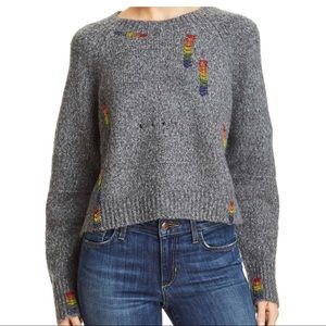 Honey Punch rainbow beaded sweater